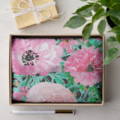 Elegant Mint Leopard Print en Floral Design Tissuepapier (Geschenk)