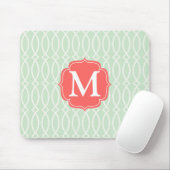Elegant Mint Modern Trellis Personalized Muismat (Met muis)