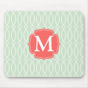 Elegant Mint Modern Trellis Personalized Muismat