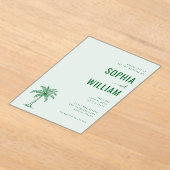 Elegant Mint Palm Tree Acryl Uitnodigingen (Laagn)