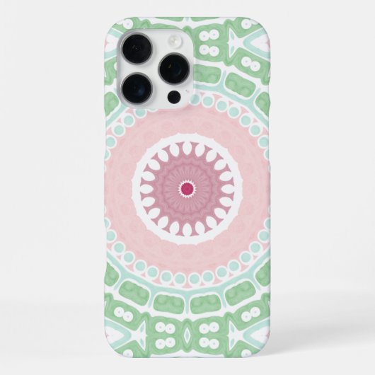 Elegant Mint Roos Mandala Ontwerp iPhone Hoesje (Achterkant)