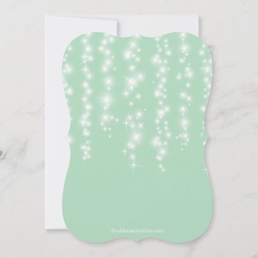 Elegant Mint Sparging Lights Quinceañera Kaart (Achterkant)