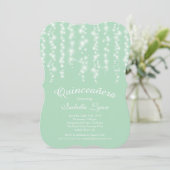 Elegant Mint Sparging Lights Quinceañera Kaart (Staand voorkant)