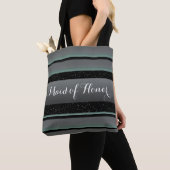 Elegant Mint & Sprinkles Striped Maid of Honor Tote Bag (Dichtbij)