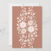 Elegant Mint Terracotta Boho Small Flowers Wedding Kaart (Achterkant)