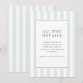 Elegant Mint Vertical Stripes Informatiekaartje (Voorkant / Achterkant)