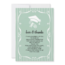 Elegant Mint White Afstuderen Hartelijk dank