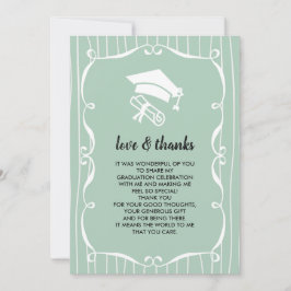 Elegant Mint White Afstuderen Hartelijk dank Kaart