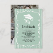 Elegant Mint White Afstuderen Hartelijk dank Kaart (Voorkant / Achterkant)