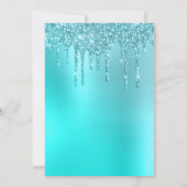 Elegant mintglitter druppelt vrijgezellenfeest af kaart (Achterkant)