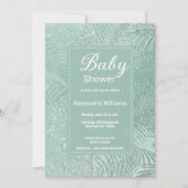 Elegant mintgroen glitter palmboom Baby shower Kaart (Voorkant)