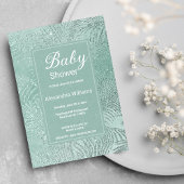 Elegant mintgroen glitter palmboom Baby shower Kaart