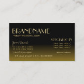 Elegant Mirror Font Classic Black Brown gradiënt Visitekaartje (Achterkant)