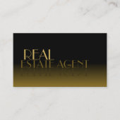 Elegant Mirror Font Classic Black Brown gradiënt Visitekaartje (Voorkant)