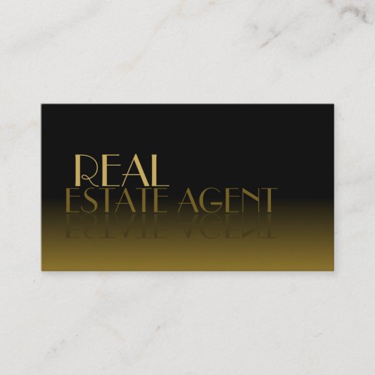 Elegant Mirror Font Classic Black Brown gradiënt Visitekaartje (Voorkant)