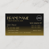 Elegant Mirror Font Classic Black Brown met Logo Visitekaartje (Achterkant)