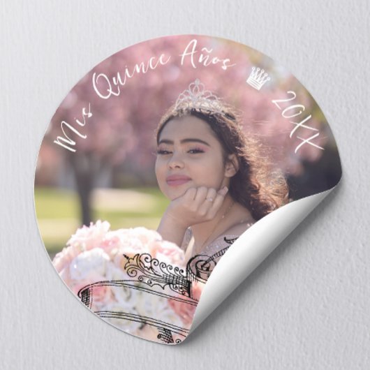  Elegant Mis Quince Años Foto Ronde Sticker