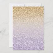 Elegant Mis Quince Paars Gold Glitter Quinceañera Kaart (Achterkant)