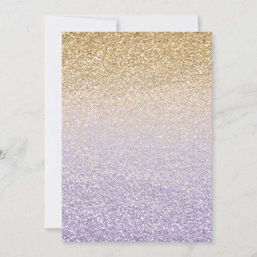 Elegant Mis Quince Paars Gold Glitter Quinceañera Kaart (Achterkant)