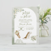 Elegant Miss to Mrs Bridal Shower Invitation Kaart (Staand voorkant)