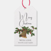 Elegant  Mistletoe Bell Vrolijk Kerstfeest Cadeaulabel (Voorkant)