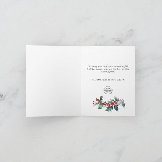 Elegant Mistletoe Dee Kerstmis Corporate Greeting Feestdagen Kaart (Binnen)