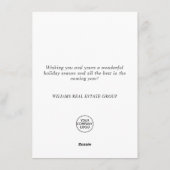 Elegant Mistletoe Dee Kerstmis Corporate Greeting Feestdagenkaart (Achterkant)