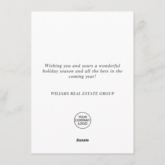 Elegant Mistletoe Dee Kerstmis Corporate Greeting Feestdagenkaart (Achterkant)