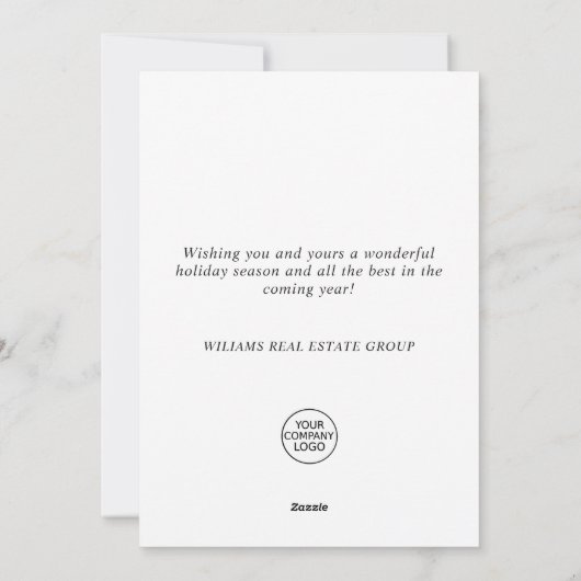 Elegant Mistletoe Dee Kerstmis Corporate Greeting Feestdagenkaart (Achterkant)