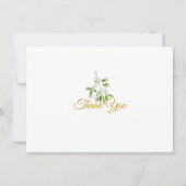 Elegant Mistletoe groen gouden script Bedankkaart (Voorkant)