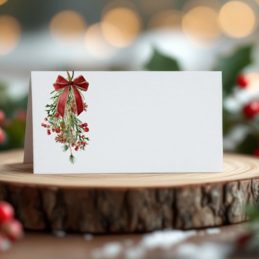 Elegant Mistletoe Holiday  Plaatskaartje