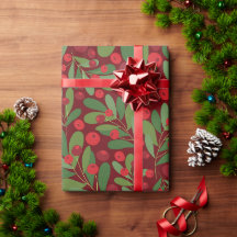 Elegant Mistletoe Kerstfeestdag — Verpakkingspapie