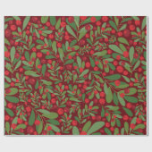 Elegant Mistletoe Kerstfeestdag — Verpakkingspapie Cadeaupapier (Vlak)