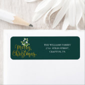 Elegant Mistletoe Merry kerst Return Address Etiket (Insitu)