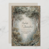 Elegant Misty Forest Archway Sage Gold Frame Kaart (Voorkant / Achterkant)