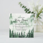 Elegant Misty Forest Baby shower Kaart (Staand voorkant)