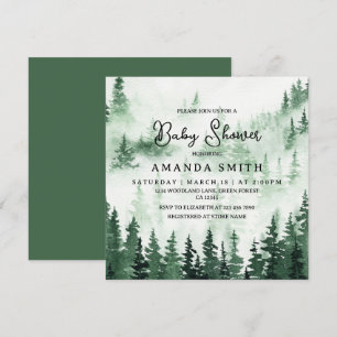 Elegant Misty Forest Baby shower Kaart