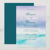 Elegant Misty Ocean Landscape Boat Beach Wedding Kaart (Voorkant / Achterkant)