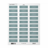 Elegant Misty Sage Blue Return Address Etiket (Full Sheet)