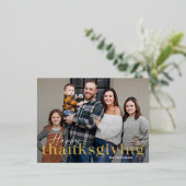 Elegant Mix Folie Foto Thanksgiving Briefkaart (Staand Voorkant)