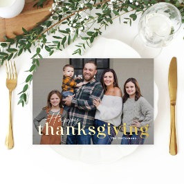 Elegant Mix Folie Thanksgiving Fotokaart Feestdagenkaart