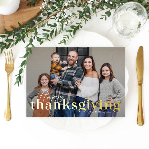 Elegant Mix Folie Thanksgiving Fotokaart Feestdagenkaart