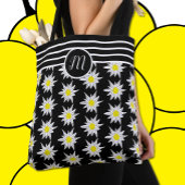 Elegant Mix Pattern Black Tas met monogram