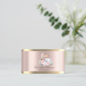 Elegant Mixer Flower Gold Stripe Roos Gold Bakery Visitekaartje (Staand voorkant)