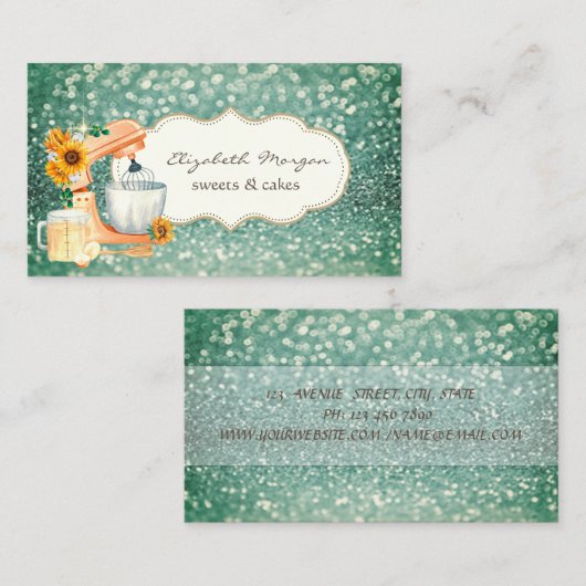 Elegant Mixer Sunflower Bokeh Visitekaartje (Voorkant / Achterkant)