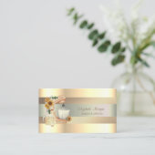 Elegant Mixer Sunflower Faux Gold Stripes Visitekaartje (Staand voorkant)