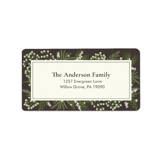 Elegant Mocha Botanical | Return Address Label (Voorkant)