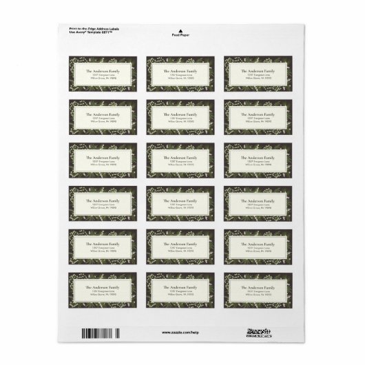 Elegant Mocha Botanical | Return Address Label (Full Sheet)