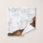 Elegant Mocha Brown Agate Gold Glitter Marble Bad Handdoek (Wasdoekje)