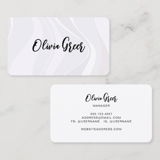 Elegant Mod Abstracte Retro Waves Visitekaartje (Voorkant / Achterkant)